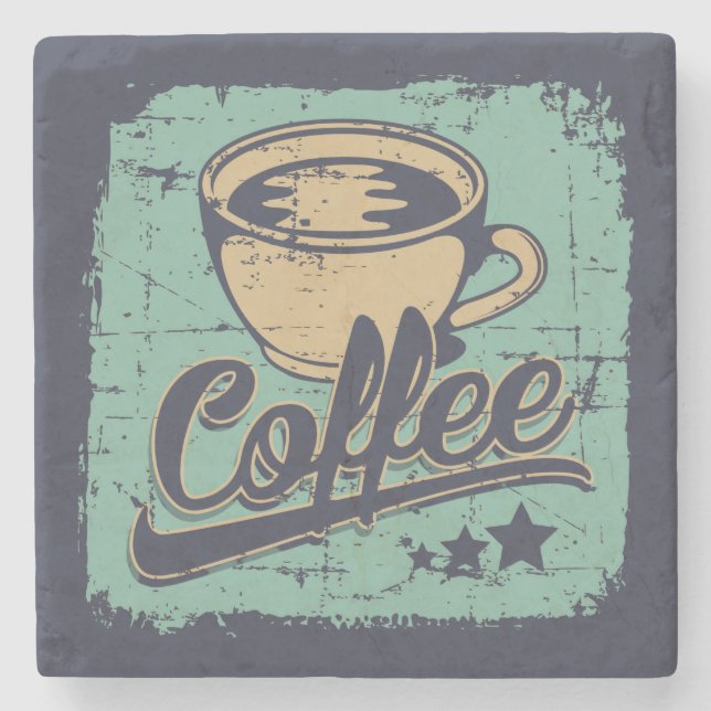 Vintage Brew Elegance Stone Coaster (Front)