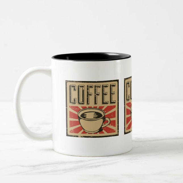 Vintage Brew  Two-Tone Coffee Mug (Left)