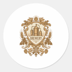 Vintage Brewery Emblem Sticker Classic Craft Bee