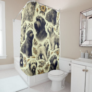 Vintage Briard Dog Seamless Shower Curtain