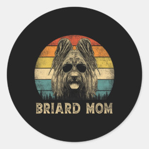 Vintage Briard Mum Dog Lovers Mother's Day  Classic Round Sticker