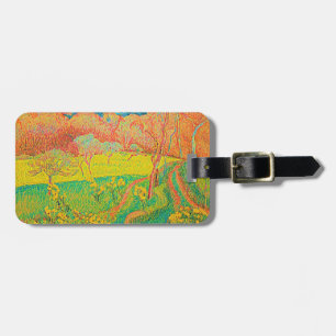 Vintage Brick Flowers Summer Natural Road Luggage Tag