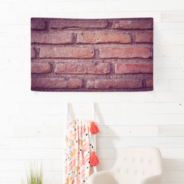Vintage Brick Wall Pattern Banner – Rustic Decor (Insitu)