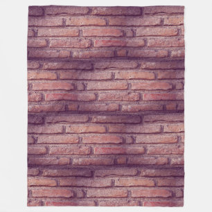 Vintage Brick Wall Pattern Rustic Decor Fleece Blanket
