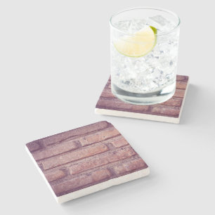 Vintage Brick Wall Pattern Rustic Decor Stone Coaster
