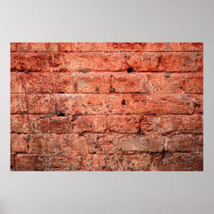 Vintage brick wall with some stones in it,  brick  poster