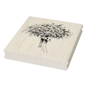 Vintage Bridal Bouquet Rubber Art Stamp