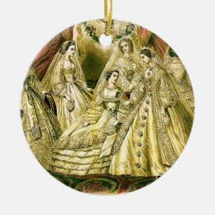 Vintage Bridal Brides Antique White Wedding Ceramic Tree Decoration