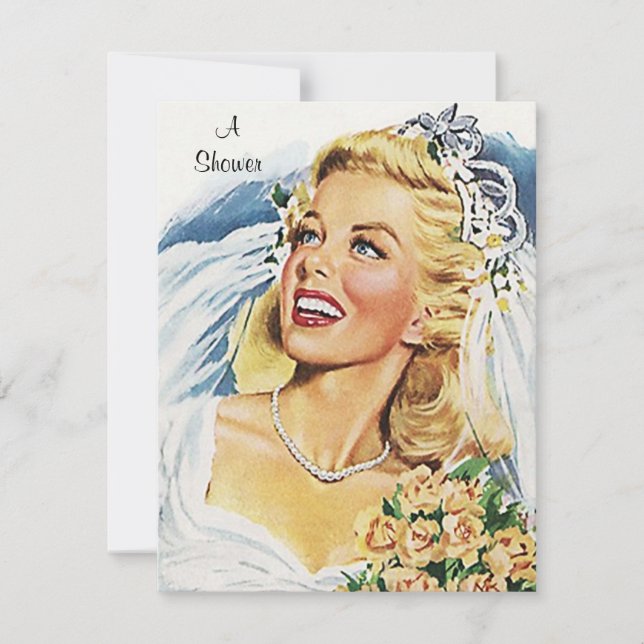 Vintage Bridal Shower Announcement Invitation (Front)