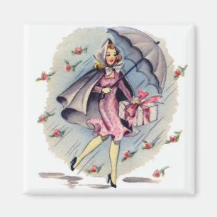 Vintage Bridal Shower Guest Magnet