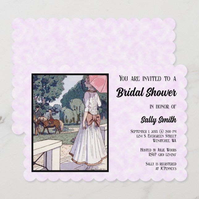 Vintage Bridal Shower Invitation (Front/Back)