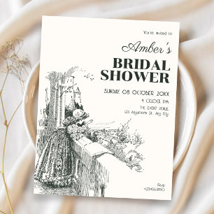 Vintage bridal shower invitation