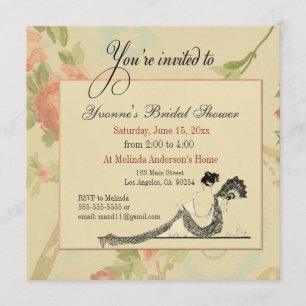 Vintage Bridal Shower Invitation Template
