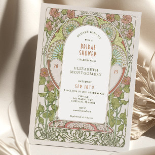 Vintage Bridal Shower Invitations Art Nouveau Deco