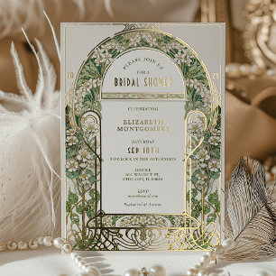 Vintage Bridal Shower Invitations Art Nouveau Deco