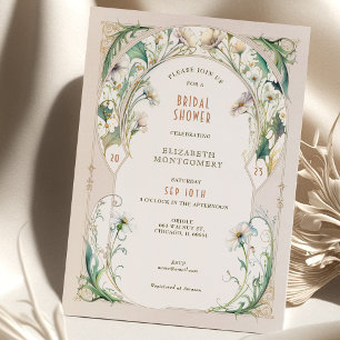 Vintage Bridal Shower Invitations Art Nouveau Deco