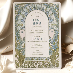 Vintage Bridal Shower Invitations Art Nouveau Deco
