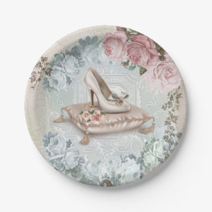 Vintage Bridal Shower Paper Plates