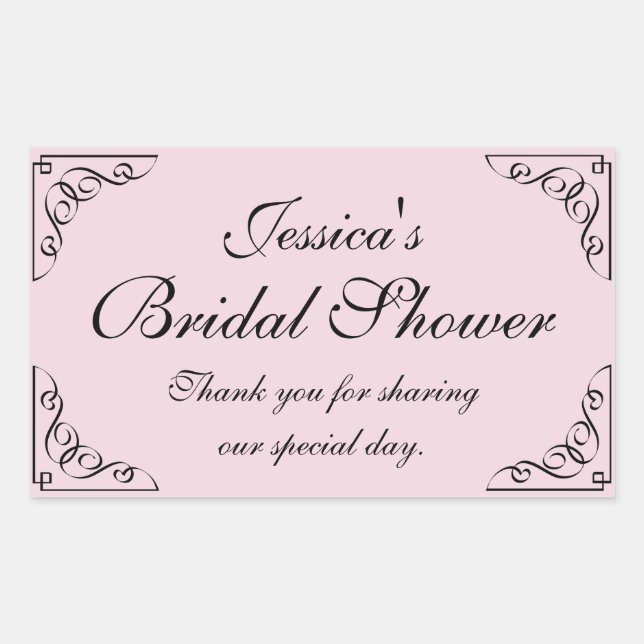 Vintage bridal shower party favour stickers (Front)