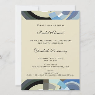 Vintage Bridal Shower, Retro Art Deco Jazz Invitation
