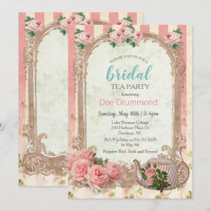 Vintage Bridal Shower Tea Party Invitation