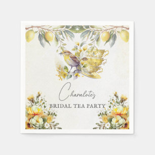 Vintage Bridal Tea Party Lemon Napkin