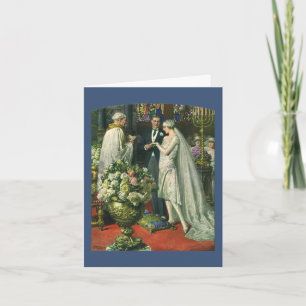 Vintage Bride and Groom, Church Wedding Ceremony Thank You Card