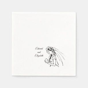 Vintage Bride and Groom Napkin