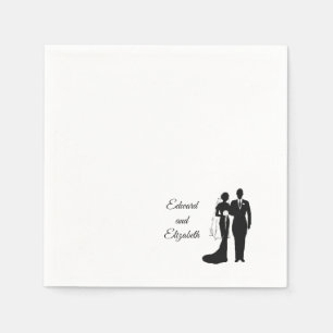 Vintage Bride and Groom Silhouette Napkin