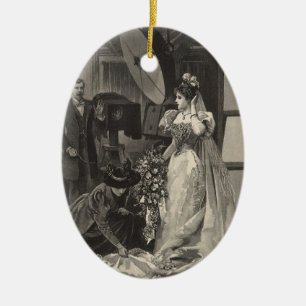 Vintage Bride, Bridal Portrait with Photographer Ceramic Tree Decoration