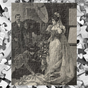 Vintage Bride, Bridal Portrait with Photographer Jigsaw Puzzle