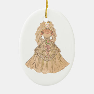 Vintage Bride Ceramic Tree Decoration