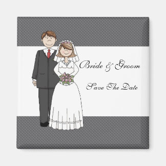 Vintage Bride & Groom Save The Date Magnet