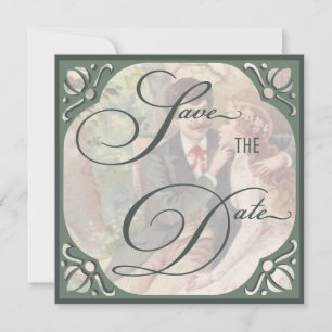 Vintage Bride & Groom Save the Date Template
