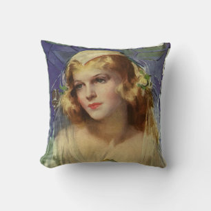 Vintage Bride holding a Bible, Religious Wedding Cushion