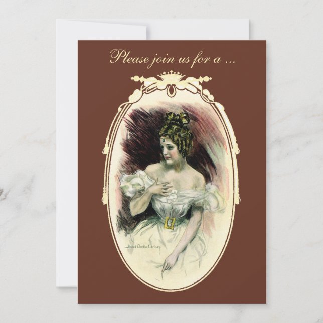 Vintage Bride, Victorian Bridal Shower Party Invitation (Front)