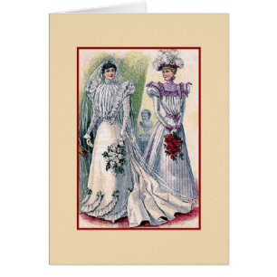 Vintage Bride Wedding Card