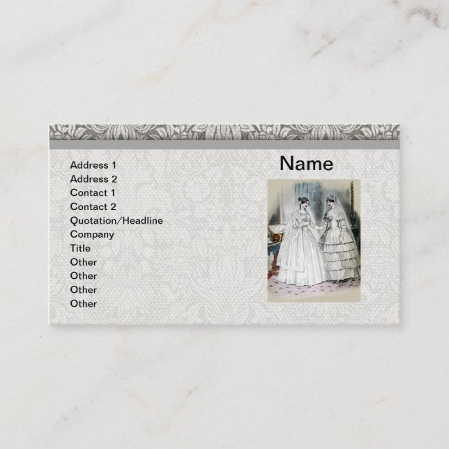 Vintage Bride Wedding Dress Business Card (Front)