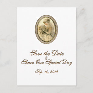 Vintage Bride Wedding Save the Date Postcard