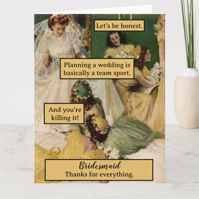 Vintage Bridesmaid Personalised Thank You Gift (Front)