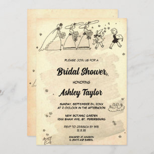 Vintage Bridesmaids Ceremony Retro Bridal Shower Invitation