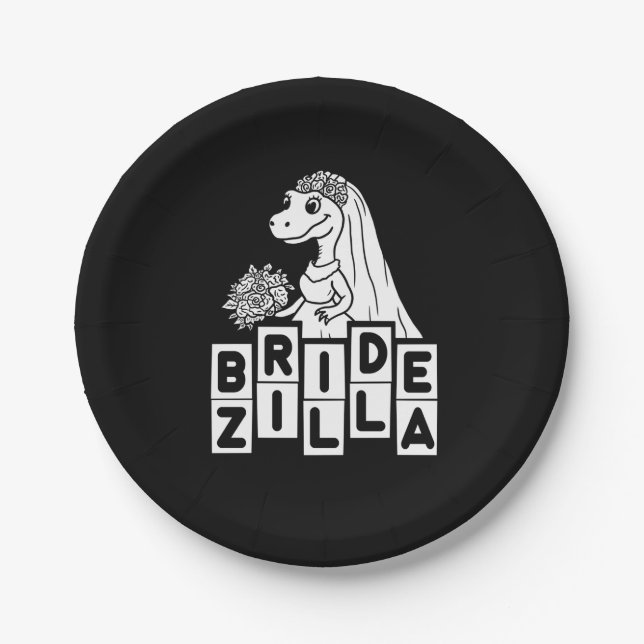 Vintage Bridezilla Wedding Bachelorette  Paper Plate (Front)