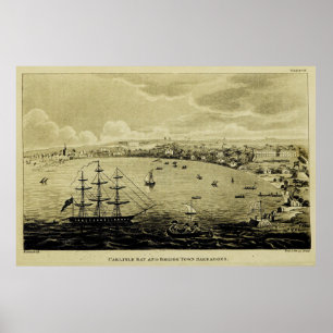 Vintage Bridgetown Barbados Pictorial Map (1820) Poster