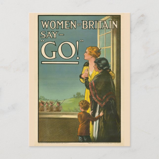 Vintage Britain British Women Military Propaganda Postcard (Front)