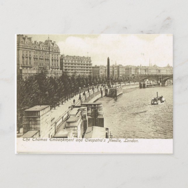Vintage Britain, London, Embankment 1900 Postcard (Front)
