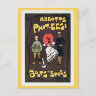 Vintage British boots and shoes advertising Postcard