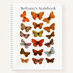 Vintage British Butterflies & Moths College Ruled Notebook