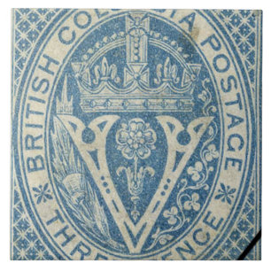 Vintage British Columbia stamp Tile