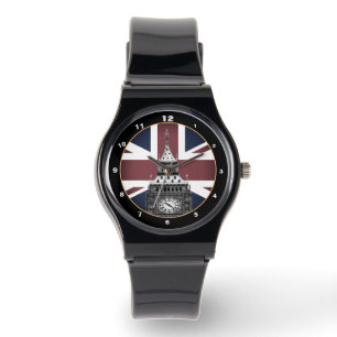 Vintage British Flag & Big Ben, London, UK fashion Watch