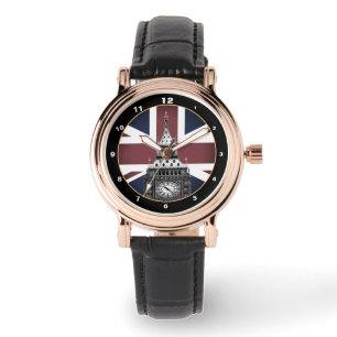 Vintage British Flag & Big Ben, London, UK fashion Watch